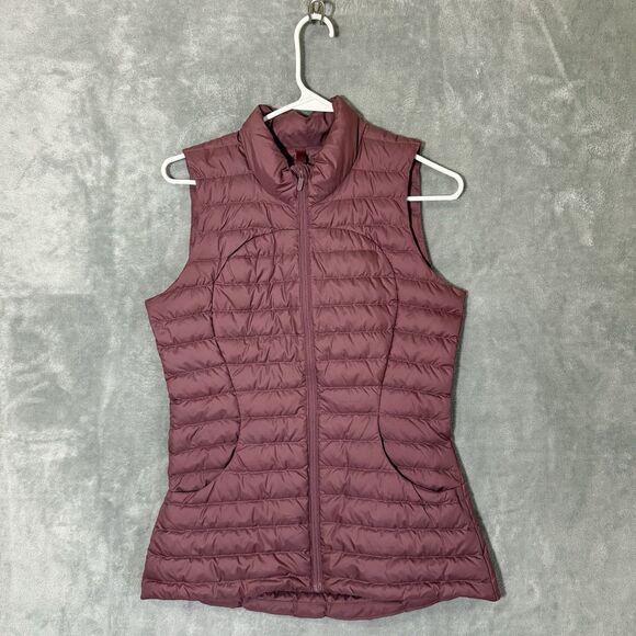 Lululemon Pack It Down Vest Rose Dusty Pink Women Size 4 Puffer Full Zip Pockets - Picture 2 of 11